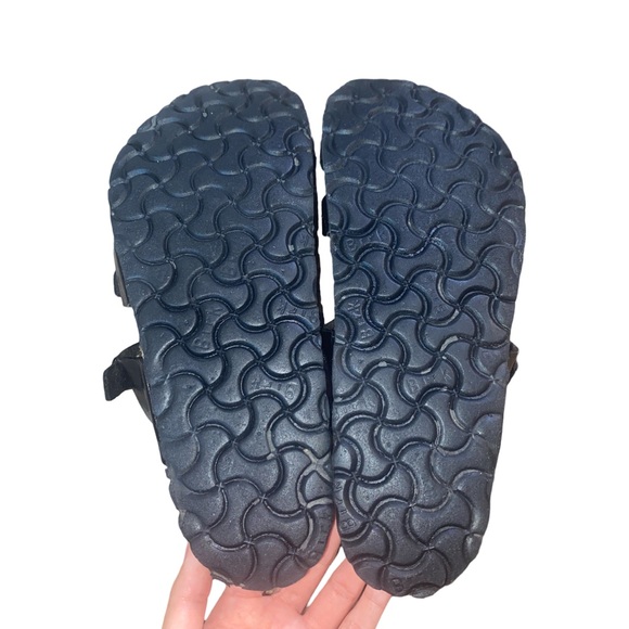 Birkenstock Black Leather Patent Birks Sandals Size 9 Ladies - Picture 11 of 13